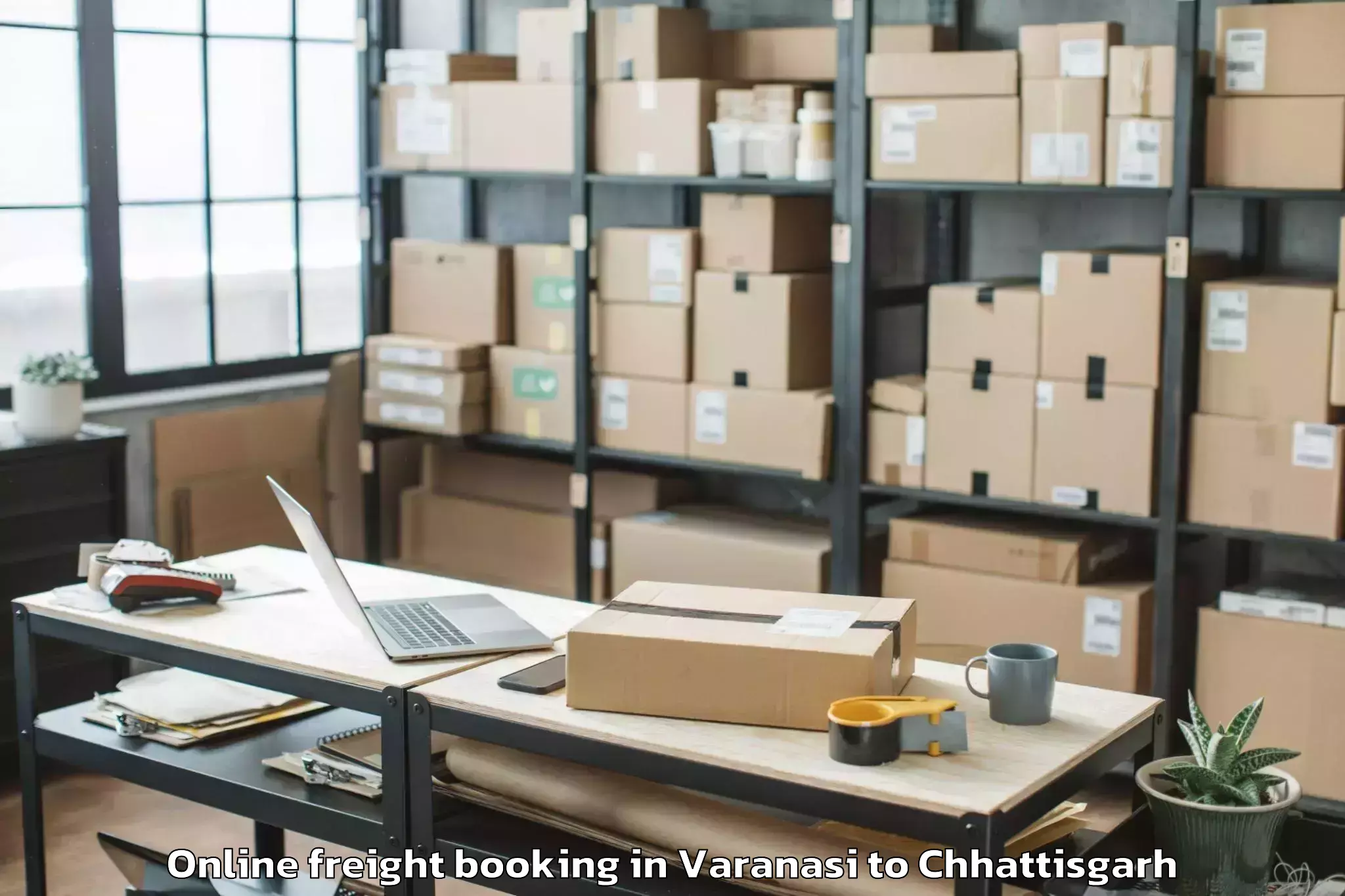 Professional Varanasi to Balod Online Freight Booking